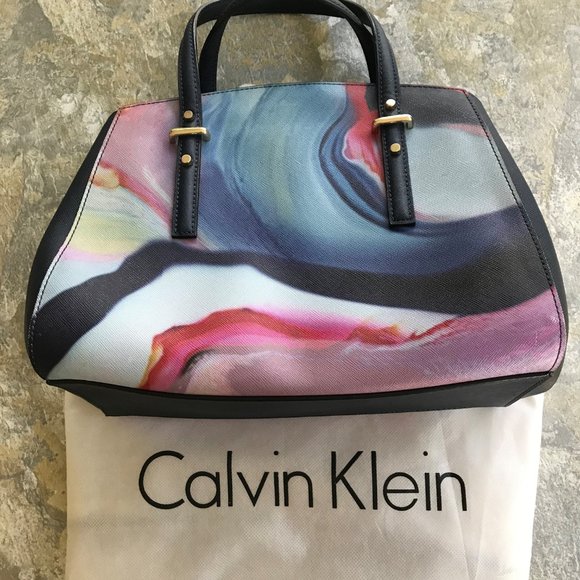 *SOLD* Calvin Klein Handbag, Blue/Multicolor - Picture 2 of 7